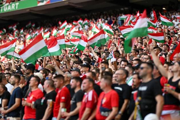 European Championship 2024 Germany Hungary on 19 06 2024 in the MHPArena in Stuttgart Fans from Hungary MT