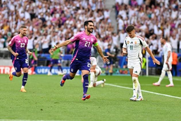Euro 2024 Germany Hungary on 19 06 2024 at the MHPArena in Stuttgart Ilkay Gündogan Guendogan Germany cheers after his goal to make it 2 0 MT