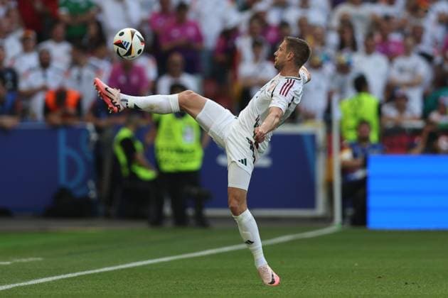Barnabas Varga (Hungary) during the UEFA EURO, EM, Europameisterschaft,Fussball Germany 2024 match between Germany 2-0 Hungary at Stuttgart Arena on June 19, 2024 in Stuttgart, Germany. Noxthirdxpartyxsales  (256971088)