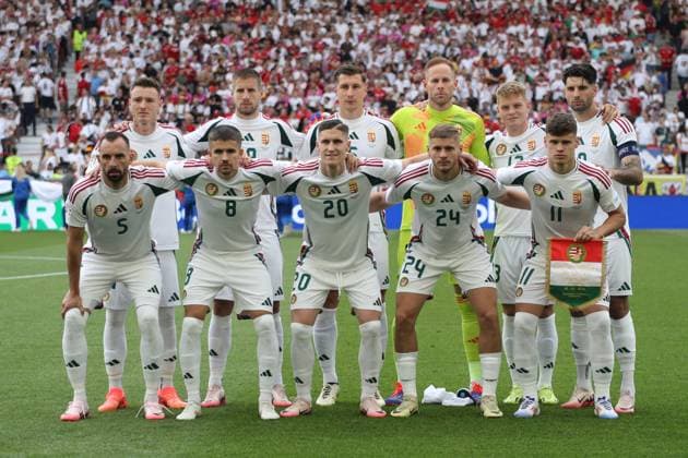 Team (Hungary) during the UEFA EURO, EM, Europameisterschaft,Fussball Germany 2024 match between Germany 2-0 Hungary at Stuttgart Arena on June 19, 2024 in Stuttgart, Germany. Noxthirdxpartyxsales  (256971140)