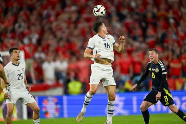 Zeki Amdouni (Switzerland)Vincent Sierro (Switzerland)Callum McGregor (Scotland) during the UEFA EURO, EM, Europameisterschaft,Fussball Germany 2024 match between Switzerland 1-1 Scotland at Cologne Stadium on June 19, 2024 in Cologne, Germany. Noxthirdxpartyxsales  (256971202)
