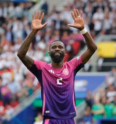 (240620) -- STUTTGART, June 20, 2024 -- Antonio Rudiger of Germany reacts during the UEFA EURO, EM, Europameisterschaft,Fussball 2024 Group A match between Germany and Hungary in Stuttgart, Germany on June 19, 2024. (Photo by Xinhua) (SP)GERMANY-STUTTGART-FOOTBALL-EURO 2024-GERMANY VS HUNGARY PhilippexRuiz 