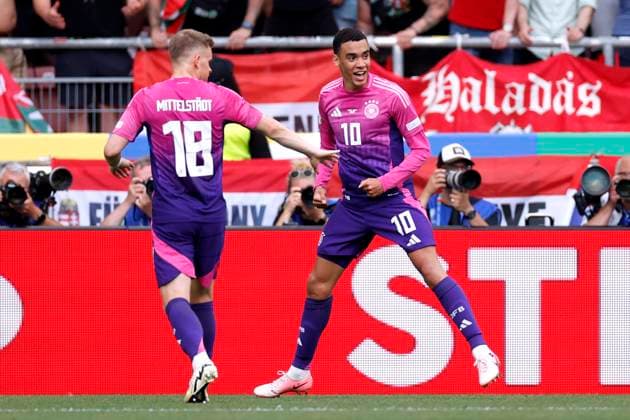 MUSIALA Jamal Team Germany cheers after his goal for 1 0 with MITTELSTAEDT UEFA European Football Championships 2024 in Germany Match Germany Hungary 2 0 on 19 06 2024 in Stuttgart DFL REGULATIONS PROHIBIT ANY USE OF PHOTOGRAPHS as IMAGE SEQUENCES and or QUASI VIDEO Copyright: xLacixPerenyix