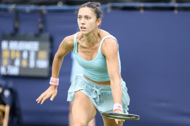 Ilkley Tennis Club, England, June 19th 2024: Mariam Bolkvadze during W100 Ilkley match against Harmony Tan at Ilkley Tennis Club on June 19th 2024. (Sean Chandler SPP) Copyright: xSeanxChandlerx xSPPx spp-en-SeChSp-W100 Ilkley - Mariam Bolkvadze v Harmony Tan - Ilkley Tennis Club-2