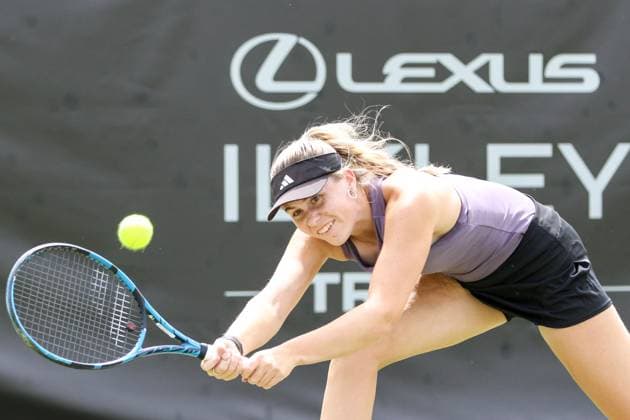 Ilkley Tennis Club, England, June 19th 2024: Ella McDonald during W100 Ilkley match against Arianne Hartono at Ilkley Tennis Club on June 19th 2024. (Sean Chandler SPP) Copyright: xSeanxChandlerx xSPPx spp-en-SeChSp-W100 Ilkley - Arianne Hartono v Ella McDonald - Ilkley Tennis Club-11