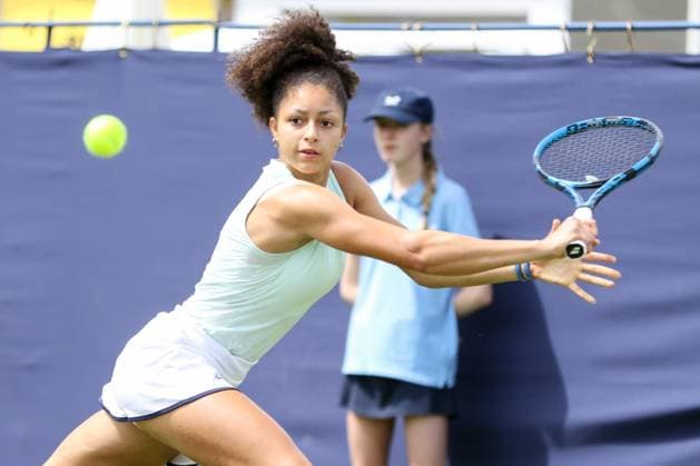 Ilkley Tennis Club, England, June 19th 2024: Ranah Akua Stoiber during W100 Ilkley match against Renata Jamrichova at Ilkley Tennis Club on June 19th 2024. (Sean Chandler SPP) Copyright: xSeanxChandlerx xSPPx spp-en-SeChSp-W100 Ilkley - Renata Jamrichova v Ranah Akua Stoiber - Ilkley Tennis Club-4