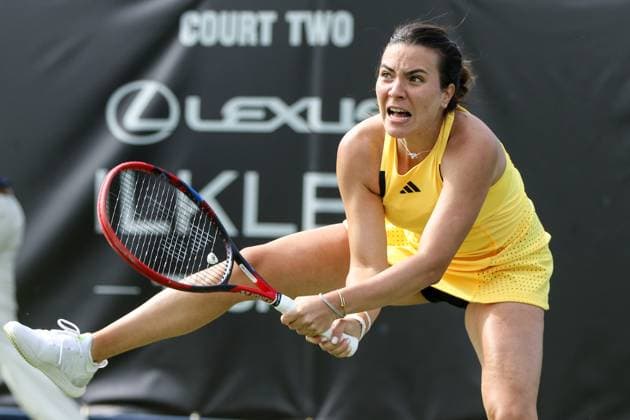 Ilkley Tennis Club, England, June 19th 2024: Elena-Gabriela Ruse during W100 Ilkley doubles match against Destanee Aiava and Maya Joint at Ilkley Tennis Club on June 19th 2024. (Sean Chandler SPP) Copyright: xSeanxChandlerx xSPPx spp-en-SeChSp-W100 Ilkley - Elena-Gabriela Ruse - Kristina Mladenovic v Destanee Aiava - Maya Joint - Ilkley Tennis Club-3
