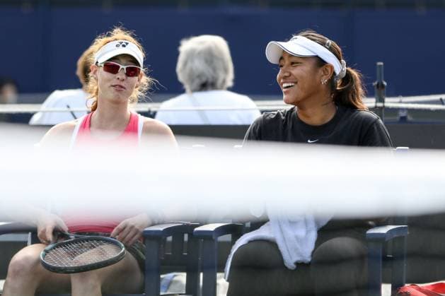 Ilkley Tennis Club, England, June 19th 2024: Destanee Aiava and Maya Joint during W100 Ilkley doubles match against Elena-Gabriela Ruse and Kristina Mladenovic at Ilkley Tennis Club on June 19th 2024. (Sean Chandler SPP) Copyright: xSeanxChandlerx xSPPx spp-en-SeChSp-W100 Ilkley - Elena-Gabriela Ruse - Kristina Mladenovic v Destanee Aiava - Maya Joint - Ilkley Tennis Club-11