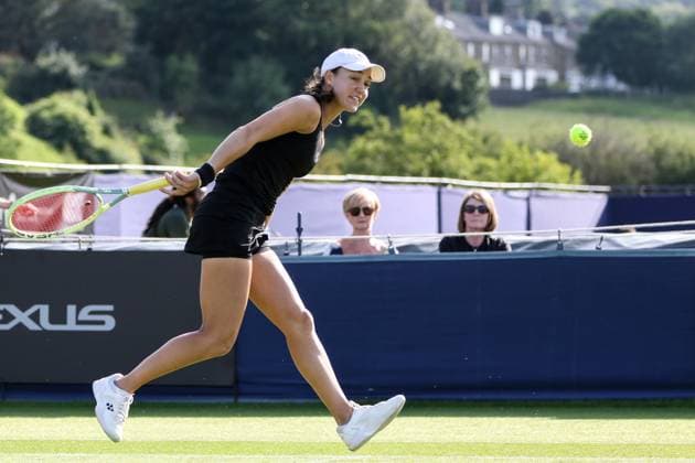 Ilkley Tennis Club, England, June 19th 2024: Quinn Gleason during W100 Ilkley doubles match against Ann Li and Rebecca Marino at Ilkley Tennis Club on June 19th 2024. (Sean Chandler SPP) Copyright: xSeanxChandlerx xSPPx spp-en-SeChSp-W100 Ilkley - Ann Li - Rebecca Marino v Quinn Gleason - Qianhui Tang - Ilkley Tennis Club-17