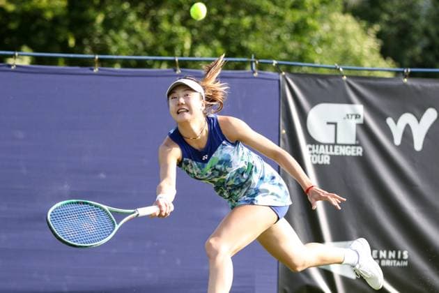 Ilkley Tennis Club, England, June 19th 2024: Qianhui Tang during W100 Ilkley doubles match against Ann Li and Rebecca Marino at Ilkley Tennis Club on June 19th 2024. (Sean Chandler SPP) Copyright: xSeanxChandlerx xSPPx spp-en-SeChSp-W100 Ilkley - Ann Li - Rebecca Marino v Quinn Gleason - Qianhui Tang - Ilkley Tennis Club-26