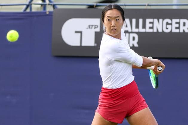 Ilkley Tennis Club, England, June 19th 2024: Ann Li during W100 Ilkley doubles match against Quinn Gleason and Qianhui Tang at Ilkley Tennis Club on June 19th 2024. (Sean Chandler SPP) Copyright: xSeanxChandlerx xSPPx spp-en-SeChSp-W100 Ilkley - Ann Li - Rebecca Marino v Quinn Gleason - Qianhui Tang - Ilkley Tennis Club-12