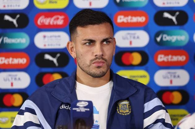 Argentina s mkdfielder Leandro Paredes during a press conference ahead the match against Canada for the Copa America USA 2024, group A, group stage, at Mercedes Benz stadium in Atlanta, on June 19, 2024 ATLANTA UNITED STATES Copyright: xALEJANDROxPAGNIx