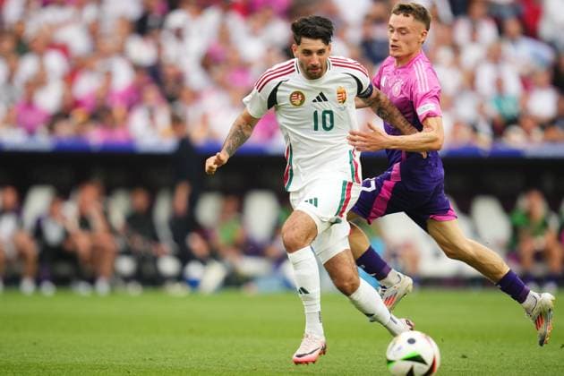 GER: Germany v Hungary. UEFA EURO, EM, Europameisterschaft,Fussball 2024 Dominik Szoboszlai of Hungary during the UEFA Euro 2024 match between Germany and Hungary, Group A, date 2, played at Mercedes-Benz Arena Stadium on June 19, 2024 in Stuttgart, Germany. kpng Copyright: xBaguxBlancox xPRESSINPHOTOx PS_240619_GER_HUN_1094