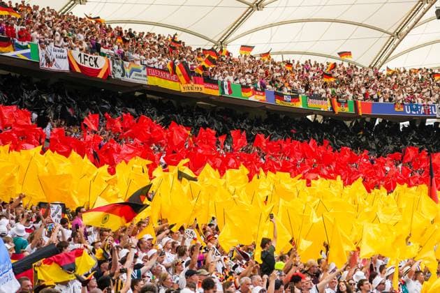 Choreo in black red gold of the German fans Stuttgart 19 06 2024 Germany vs Hungary, EURO2024, Group A, M14, EM Arena Stuttgart