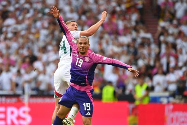 Leroy Sane GER , action,duel against Marton DARDAI HUN Group stage Group A Germany GER Hungary HUN 2 0 on 19 06 2024, Stuttgart Arena Football UEFA EURO 2024 GERMANY from 14 06 2024 14 07 2024