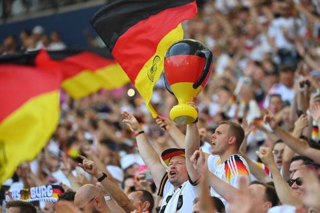 German fans, football fans, cheering, joy, enthusiasm, group stage group A Germany GER Hungary HUN 2 0 on 19 06 2024, Stuttgart Arena Football UEFA EURO 2024 GERMANY from 14 06 2024 14 07 2024