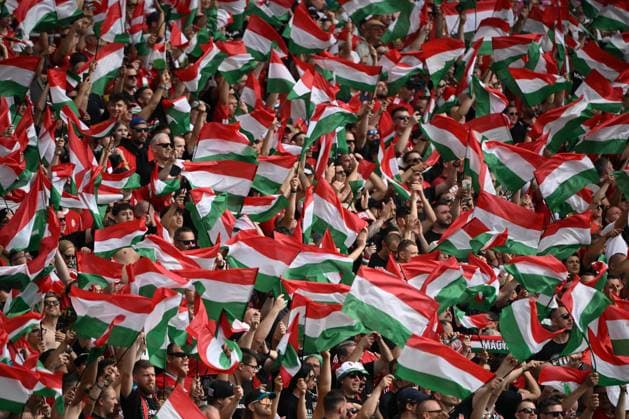 Mood before kick-off among the Hungarian fans 19 06 2024, European Football Championship 2024, Preliminary round, Matchday 2 Germany Hungary 2 0 Stuttgart MHP Arena Baden Württemberg Germany Team2