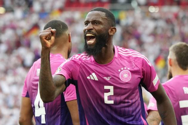 celebrate the goal, goal celebration to 2 0 by Antonio Rüdiger Germany Germany, 02 Stuttgart 19 06 2024 Germany vs Hungary, EURO2024, Group A, M14, EM Arena Stuttgart