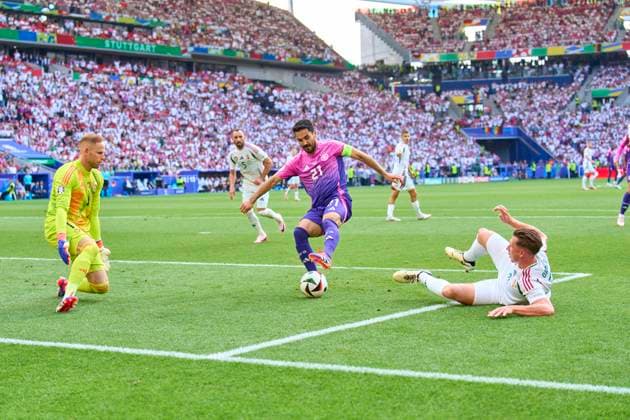 Ilkay Gündogan, DFB 21 Assist 1-0 goal of Jamal Musiala, DFB 10 against Peter Gulacsi, HUN 1 Willi Orban, HUN 6 in the group stage match GERMANY - HUNGARY 2-0 of the UEFA European Championships 2024 on Jun 19, 2024 in Stuttgart, Germany.