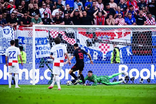 Goal kick goal chance Mirlind Daku Albania, 19 GER, Croatia vs Albania, European Football Championship, UEFA Euro 2024, match day 2, 19 06 2024 GER, Croatia vs Albania, European Football Championship, UEFA Euro 2024, match day 2, 19 06 2024 Hamburg Copyright: xEibner-Pressefoto MarcelxvonxFehrnx EP_MFN