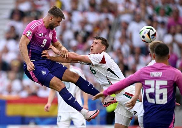 Football Euro 2024 Group A 19 06 2024 Germany Hungary Niclas Fuellkrug left, Germany v Willi Orban right, Hungary