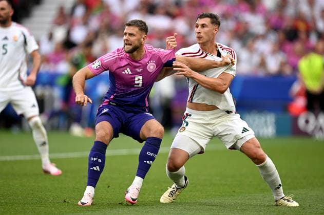 Football Euro 2024 Group A 19 06 2024 Germany Hungary Niclas Fuellkrug left, Germany v Willi Orban right, Hungary