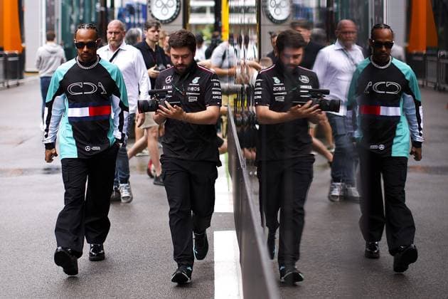 HAMILTON Lewis (gbr), Mercedes AMG F1 Team W15, portrait during the Formula 1 Aramco Gran Premio de Espana 2024, 10th round of the 2024 Formula One World Championship, WM, Weltmeisterschaft from June 21 to 23, 2024 on the Circuit de Barcelona-Catalunya, in Montmeló, Spain - F1 - SPANISH GRAND PRIX 2024 DPPI Panoramic  240620_R10_SPAGNA_DP_EA020112
