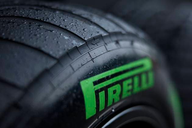 F1 Grand Prix of Spain - Previews A detail view of the intermedium tyres during previews ahead of the F1 Grand Prix of Spain at Circuit de Barcelona-Catalunya on June 20, 2024, in Barcelona, Spain. Barcelona Circuit de Barcelona-Catalunya Catalunya Spain RL_GPF1ESP24_00030 Copyright: xRicardoxLarreinax