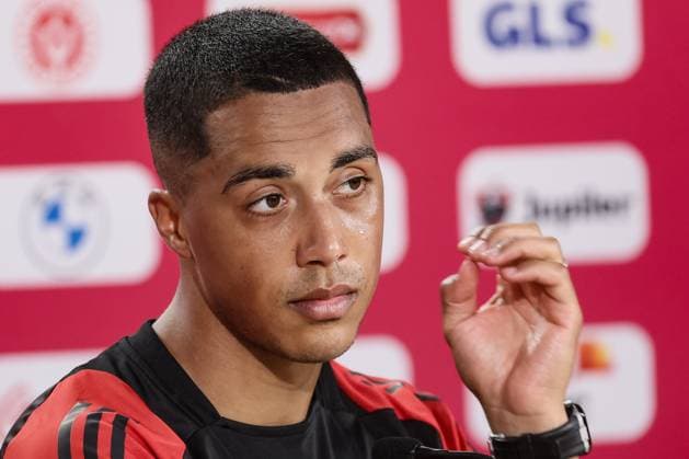 Belgium s Youri Tielemans pictured during a press moment of Belgian national soccer team Red Devils, Thursday 20 June 2024 at their base camp in Freiberg am Neckar, Germany, during the UEFA EURO, EM, Europameisterschaft,Fussball 2024 European Soccer Championships. The Red Devils play in Group E at the Euro 2024 European Championships in Germany. BRUNOxFAHY  x94916340x