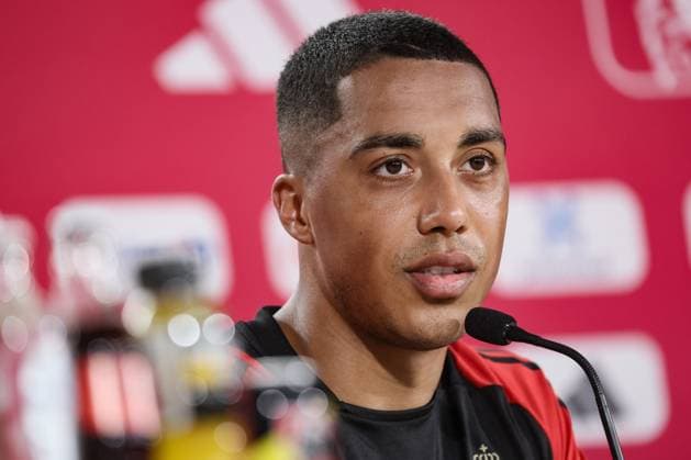 Belgium s Youri Tielemans pictured during a press moment of Belgian national soccer team Red Devils, Thursday 20 June 2024 at their base camp in Freiberg am Neckar, Germany, during the UEFA EURO, EM, Europameisterschaft,Fussball 2024 European Soccer Championships. The Red Devils play in Group E at the Euro 2024 European Championships in Germany. BRUNOxFAHY  x94916488x