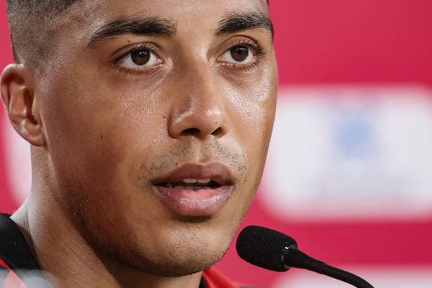 Belgium s Youri Tielemans pictured during a press moment of Belgian national soccer team Red Devils, Thursday 20 June 2024 at their base camp in Freiberg am Neckar, Germany, during the UEFA EURO, EM, Europameisterschaft,Fussball 2024 European Soccer Championships. The Red Devils play in Group E at the Euro 2024 European Championships in Germany. BRUNOxFAHY  x94916491x