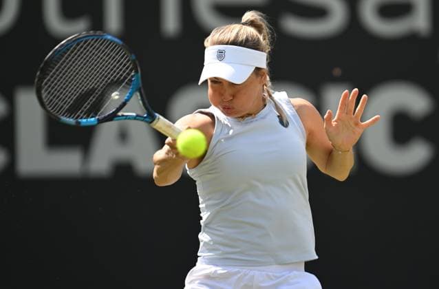 Yulia Putintseva of Kazakhstan in action during her second round match Rothesay Classic Birmingham, Day 4, Tennis, Edgbaston Priory Club, Birmingham, UK - 20 June 2024  Copyright: xAnnaxGowthorpe Shutterstockx 14543327d