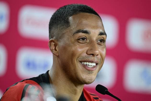 Belgium Media Activities - UEFA EURO, EM, Europameisterschaft,Fussball 2024 20 06 2024 FREIBERG AM NECKA, GERMANY - JUNE 20 : Tielemans Youri midfielder of Belgium talking to the press during a press conference, PK, Pressekonferenz of the Belgian Red Devils at the UEFA EURO 2024 European Football Championship tournament on June 20, 2024 in Freiberg am Necka, Germany, 20 06 2024 Freiberg am Necka Germany  Copyright: xPeterxDexVoechtx