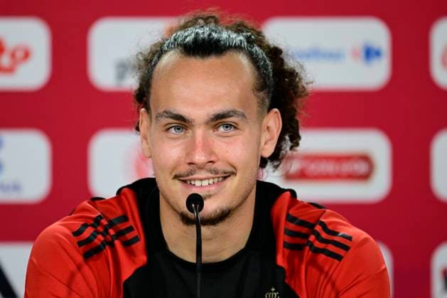 Belgium Media Activities - UEFA EURO, EM, Europameisterschaft,Fussball 2024 20 06 2024 FREIBERG AM NECKA, GERMANY - JUNE 20 : Theate Arthur defender of Belgium talking to the press during a press conference, PK, Pressekonferenz of the Belgian Red Devils at the UEFA EURO 2024 European Football Championship tournament on June 20, 2024 in Freiberg am Necka, Germany, 20 06 2024 Freiberg am Necka Germany  Copyright: xPeterxDexVoechtx