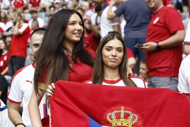 MUNCHEN, 20-06-2024, Allianz Arena. European Football Championship Euro2024, Group stage match no.18 between Slovenia and Serbia. Serbian fans. Slovenia - Serbia (Euro2024)  x25540405x Copyright: