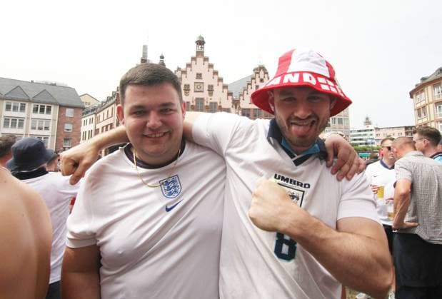Fans vor dem Spiel der Fußball-Europameisterschaft EURO 2024 Dänemark-England in Frankfurt am Main , Hessen , Deutschland . Juni 20, 2024. Copyright: xx
