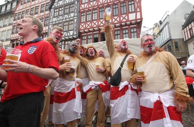 Fans vor dem Spiel der Fußball-Europameisterschaft EURO 2024 Dänemark-England in Frankfurt am Main , Hessen , Deutschland . Juni 20, 2024. Copyright: xx