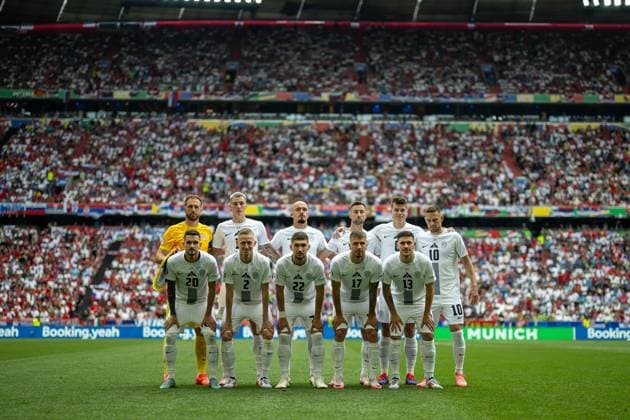 Starting eleven Slovenia, GER, Slovenia SVN vs Serbia SRB , European Football Championship, UEFA EURO 2024, Group E, Matchday 2, 20 06 2024, GER, Slovenia SVN vs Serbia SRB , European Football Championship, UEFA EURO 2024, Group E, Matchday 2, 20 06 2024 Munich Copyright: xEibner-Pressefoto SaschaxWaltherx EP_SWA