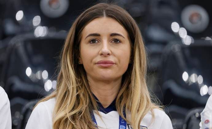 Denmark v England: Group C - UEFA EURO, EM, Europameisterschaft,Fussball 2024 Dani Dyer TV personality and girlfriend of Jarrod Bowen in the stand before the UEFA EURO 2024 group stage match between Denmark and England at Frankfurt Arena on June 20, 2024 in Frankfurt am Main, Germany. Frankfurt am Main Frankfurt Arena Germany Germany Copyright: xRichardxSellers Sportsphoto APLx 14041674