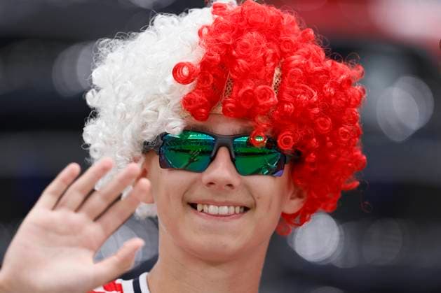 Denmark v England: Group C - UEFA EURO, EM, Europameisterschaft,Fussball 2024 Danish fan before the UEFA EURO 2024 group stage match between Denmark and England at Frankfurt Arena on June 20, 2024 in Frankfurt am Main, Germany. Frankfurt am Main Frankfurt Arena Germany Germany Copyright: xRichardxSellers Sportsphoto APLx 14041696
