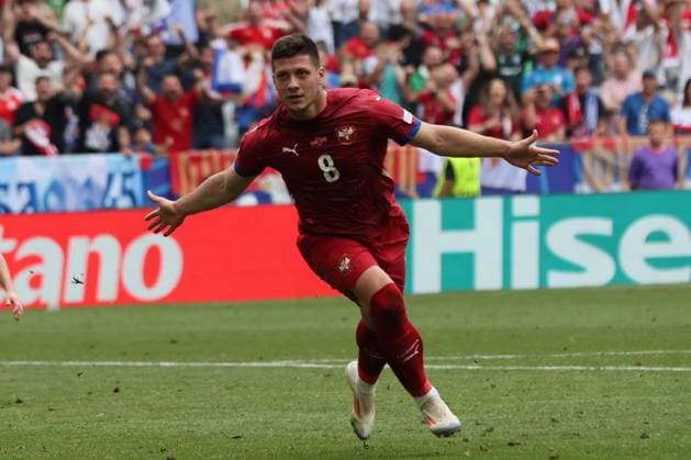 SLOVENIA vs SERBIA LUKA JOVIC, Serbian football player, at the match against Slovenia at Munich arena, Munich 20.06.2024. MN Press FOOTBALL, UEFA, SERBIA, SLOVENIA Munich Munich arena Germany Copyright: xMarkoxMetlasx xMNxPressx