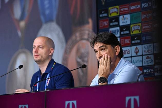 EURO 2024, Nationalteam Kroatien, Pressekonferenz Neuruppin, Germany, 200624. Volksparkstadion. The press conference, PK, Pressekonferenz of coach Zlatko Dalic after yesterday s match with Albania. In the photo: Zlatko Dalic. Photo: Ante Cizmic CROPIX Croatia Copyright: xxAntexCizmicx dalic_izjava18-200624