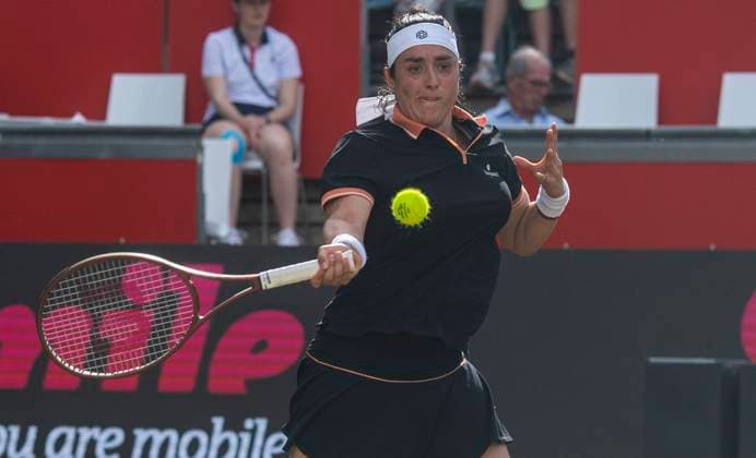 20 06 2024, WTA 500, Tennis, Women, ecotrans Ladies Open 2024, Berlin, Singles, Round of 16, Ons Jabeur Tunisia Linda Noskova Czech Republic Ons Jabeur Tunisia Berlin Steffi Graf Stadium Berlin Germany