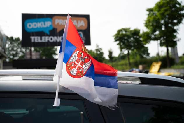 serbian fans 20.06.2024 - UEFA European Football Championship, Slovenia : Serbia - fans watching the match in Fuzine, Ljubljana, Slovenia. Ljubljana Slovenia  Copyright: xNikxErikxNeubauerx DSC_0020