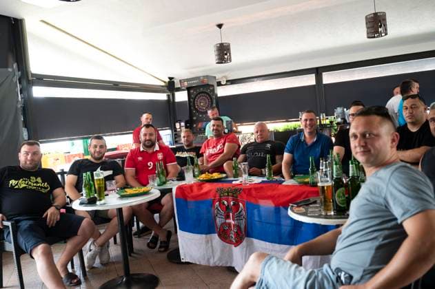 serbian fans 20.06.2024 - UEFA European Football Championship, Slovenia : Serbia - fans watching the match in Fuzine, Ljubljana, Slovenia. Ljubljana Slovenia  Copyright: xNikxErikxNeubauerx DSC_9987