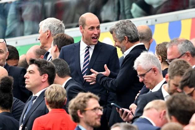 20 06 2024, xsltx, European Football Championship 2024, Denmark England emspor, v l Prince William of Wales heir to the throne of Denmark King Frederik X DFL DFB REGULATIONS PROHIBIT ANY USE OF PHOTOGRAPHS as IMAGE SEQUENCES and or QUASI VIDEO Frankfurt am Main