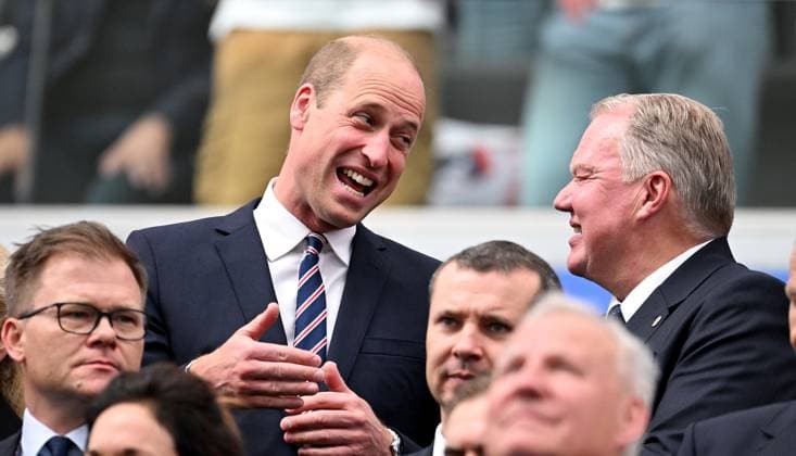 Football Euro 2024 Group C 20 06 2024 Denmark England Prince William in the stands