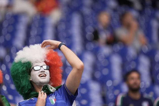 Italian supporters before the Euro 2024 soccer match between Spain and Italy at the Veltins Arena Stadion, Gelsenkirchen, Germany - Thursday 20, June 2024. - Soccer.  Copyright: xFabioxFerrari LaPressex