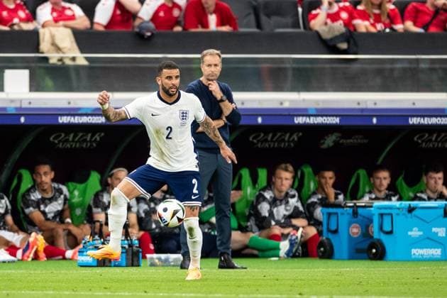 UEFA EURO 2024 Denmark England 20 06 2024 Kyle Walker England, 2 UEFA EURO 2024 Denmark England Frankfurt Arena, Frankfurt am Main 20 06 2024 Copyright: xBEAUTIFULxSPORTS Buriakovx