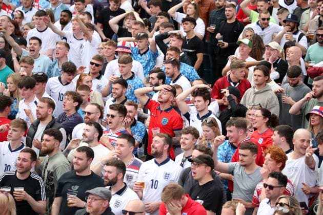 EURO 2024, Denmark - England, public viewing in Newcastle